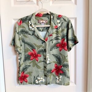 Green and red Caribbean Joe Hawaiian button up